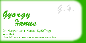 gyorgy hanus business card